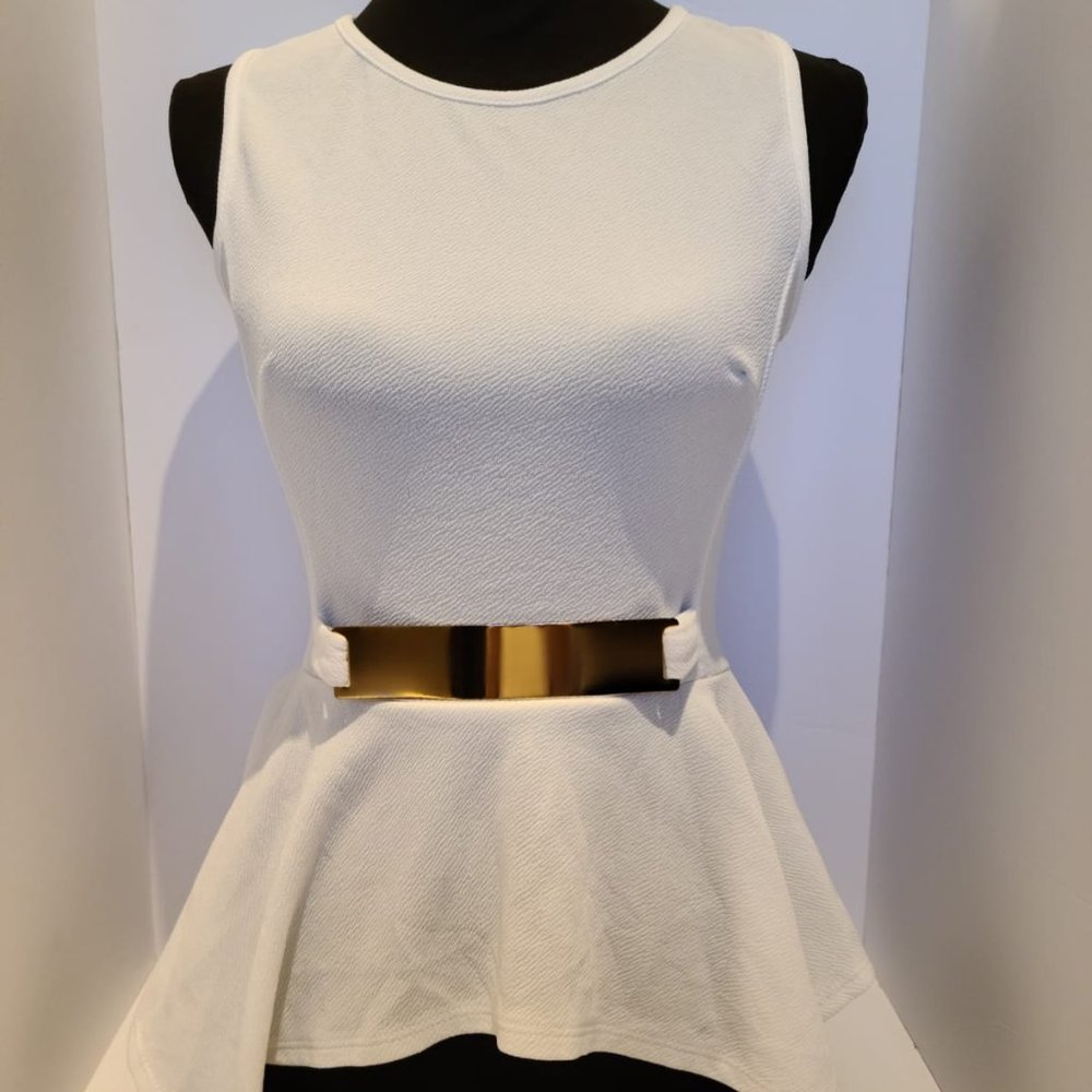 Cream Peplum Top
